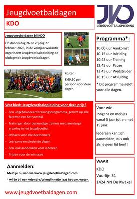 Wegens succes herhaald: de Jeugdvoetbaldagen nu ook in de voorjaarsvakantie bij KDO